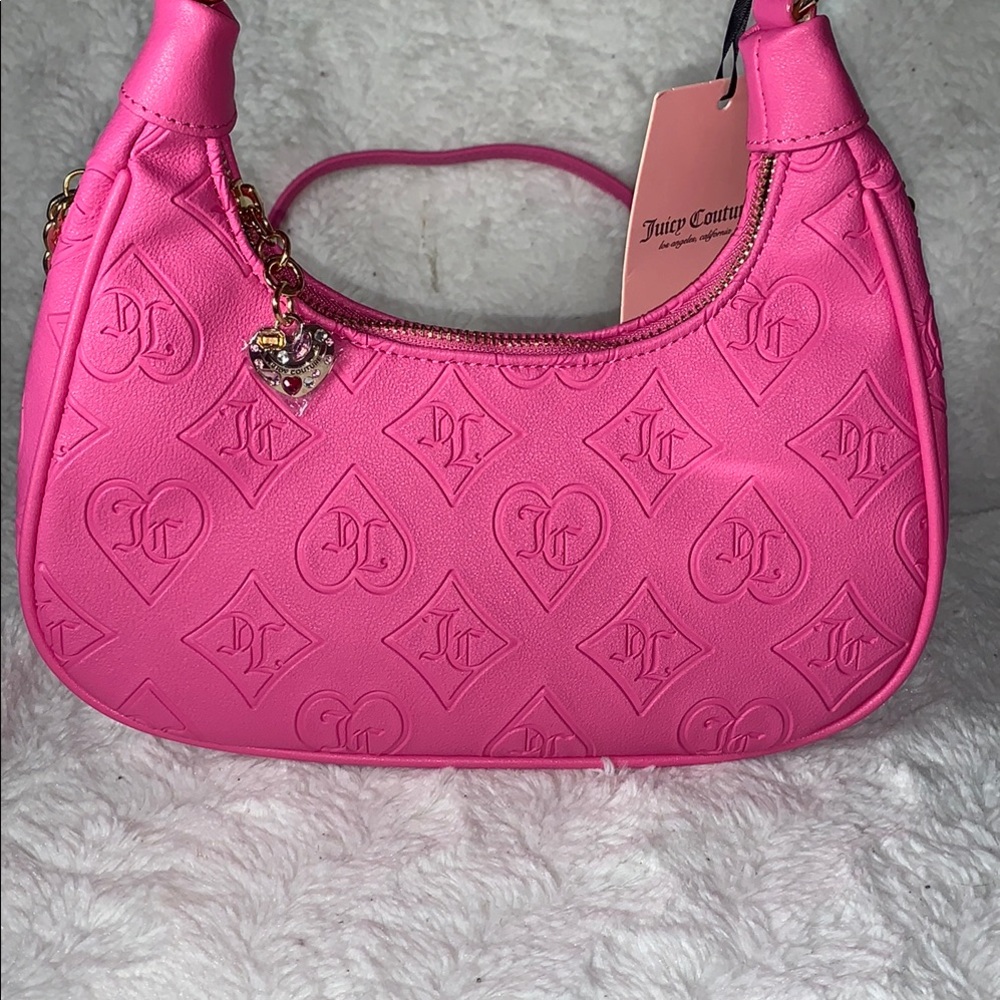 Juicy Couture Pink Hobo Shoulder Bag with Heart Clasp - Picture 8 of 10